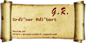 Grüner Róbert névjegykártya