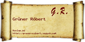 Grüner Róbert névjegykártya